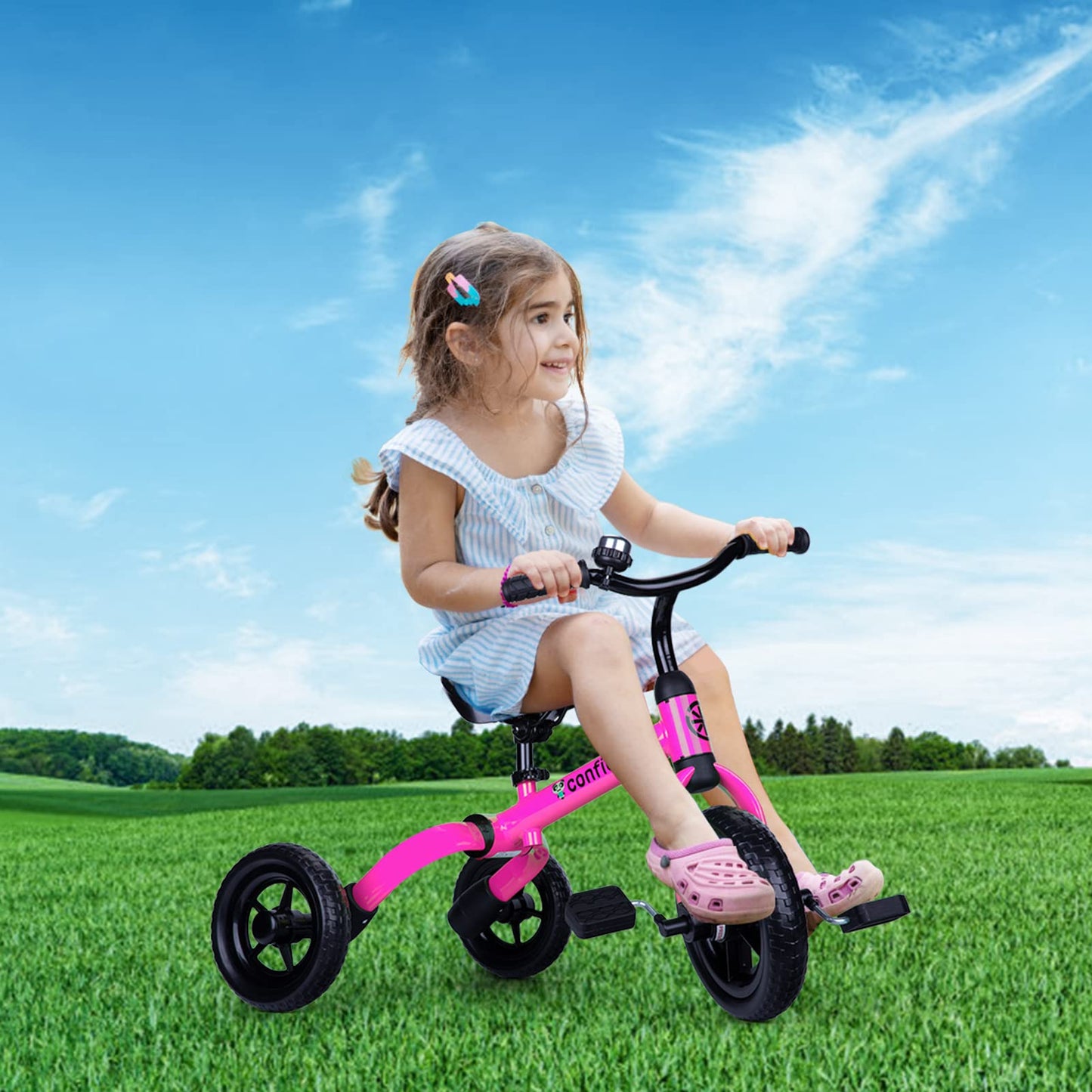 YGJT 3 in 1 Tricycle for Toddlers Age 2-5 Years Old, Folding Kids Balance Bike with Adjustable Seat and Removable Pedal, Toddler