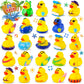 24 Pack Summer Rubber Ducks Jeep Ducks For Ducking Assorted Beach Ducks For Jeeps Duckies Games Bulk Ducks For Summer Holiday Pa
