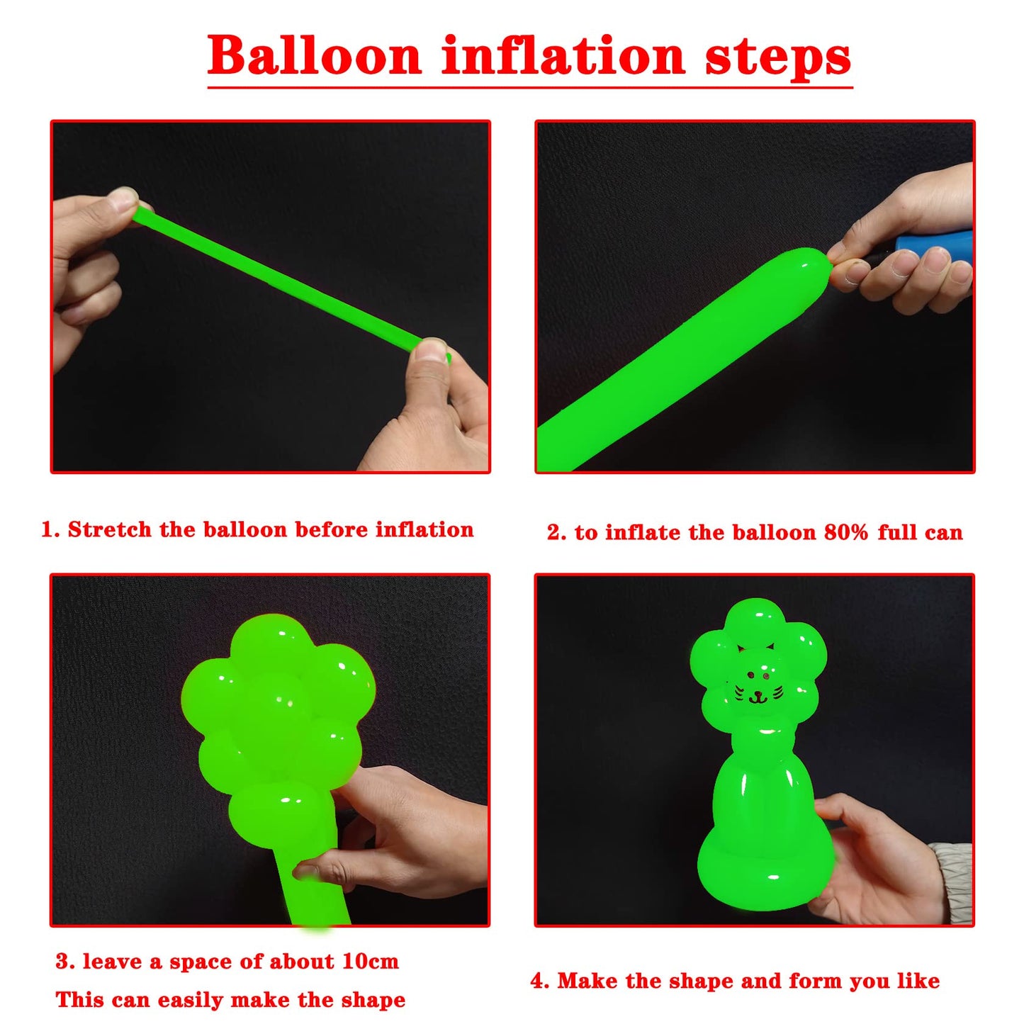 260 Long Balloons For Balloon Animals 100 Pack Thickening Latex Modeling Long Magic Balloons Twisting Diy Animal Balloon For Beg