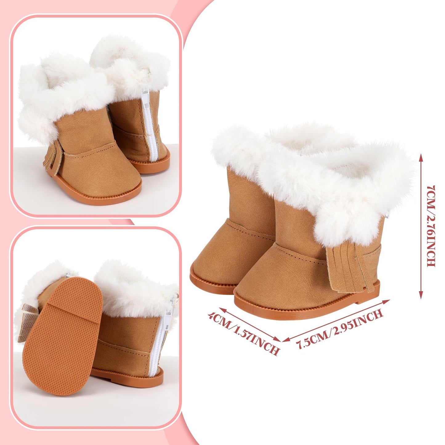 Bencailor 3 Pairs 18 Inch Doll Boots And Shoes Spring Doll Shoes Skates American Boots Skates(Fresh Style)