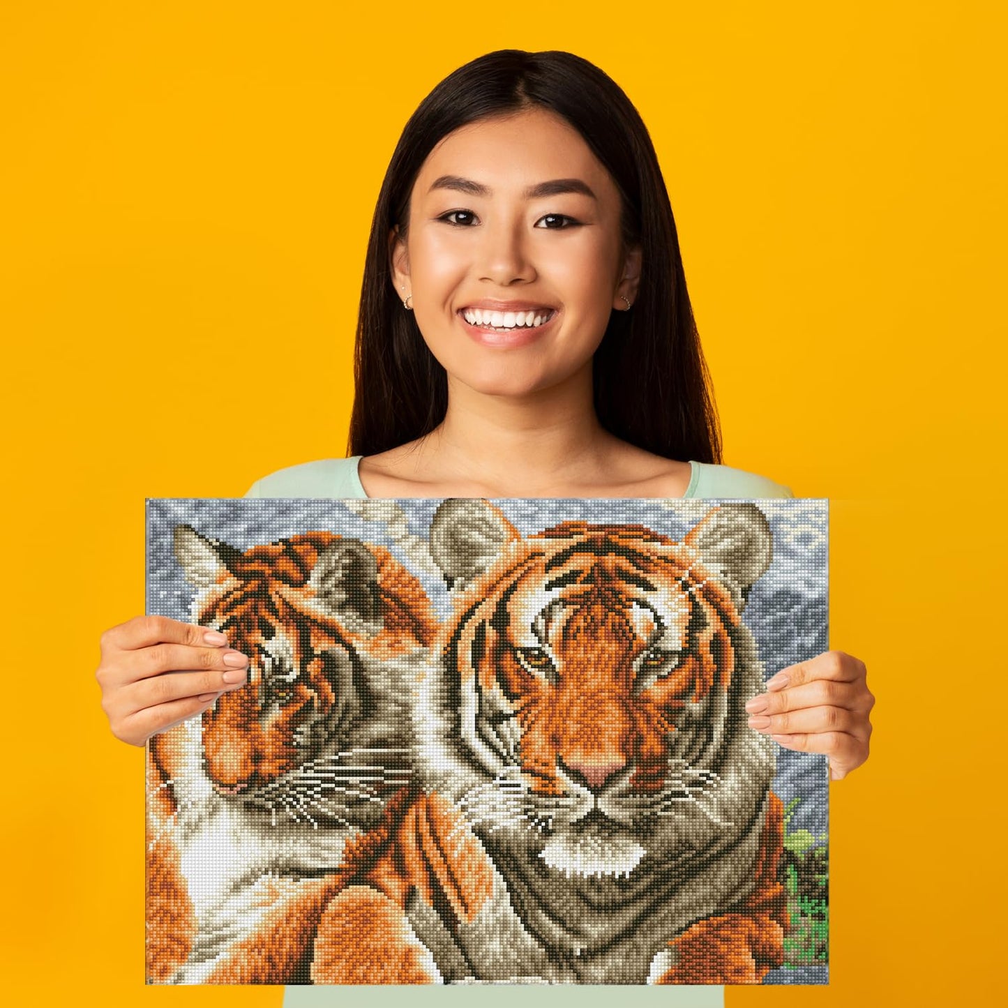 DIAMOND DOTZ Tigers Animal Diamond Painting Kits for Adults - Diamond Art Kits a Relaxing Creative Craft Kit with Dotz Gems 14.6