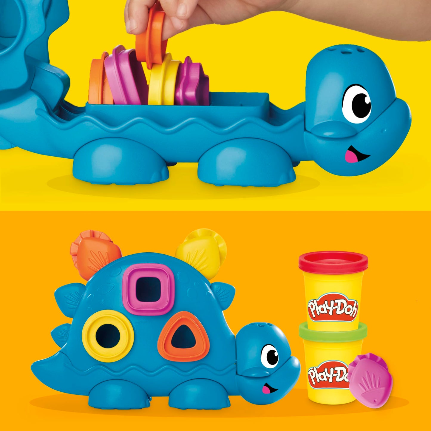 Play-Doh Dino Starter Set, Tactile Sensory Toys for Kids, Includes 11 Accessories, Medium Size, Plastic, Blue/Green/Yellow/Red, Model G0491