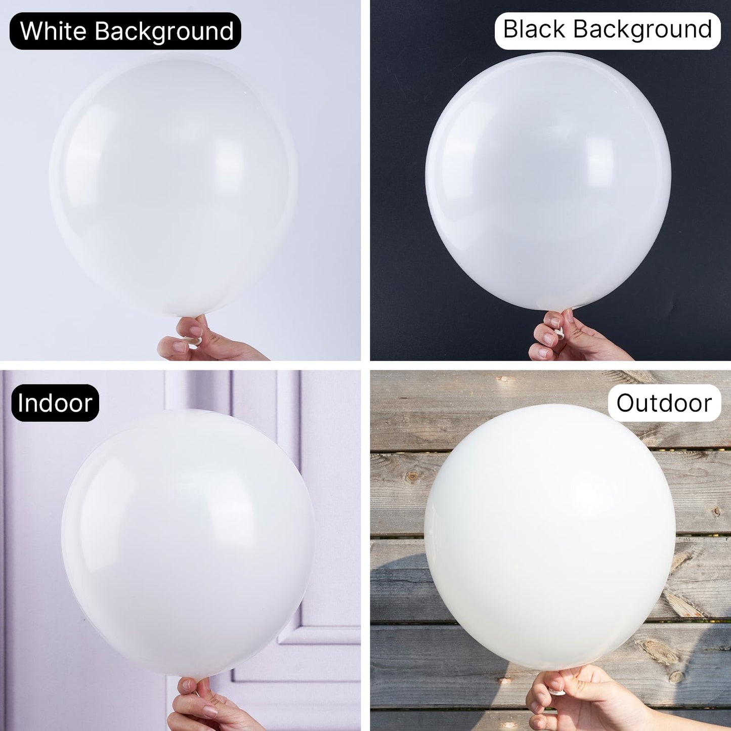Partywoo White Balloons, 110 Pcs 22 Inch Star Balloons And White Balloons Different Sizes Pack Of 18 Inch 12 Inch 10 Inch 5 Inch For Balloon Garland Or Arch As Birthday Decorations, Party Decorations