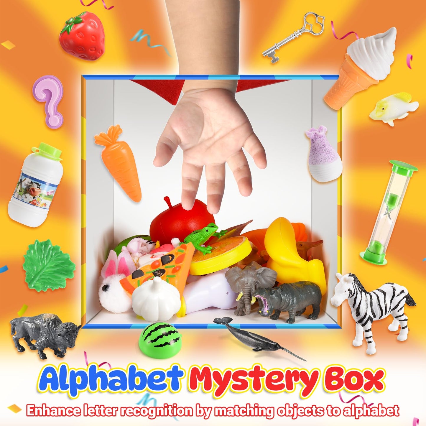 Montessori Toys For Toddlers,Alphabet Mystery Box Letters Matching Game Learning Toys Educational Preschool Games For Kids Ages