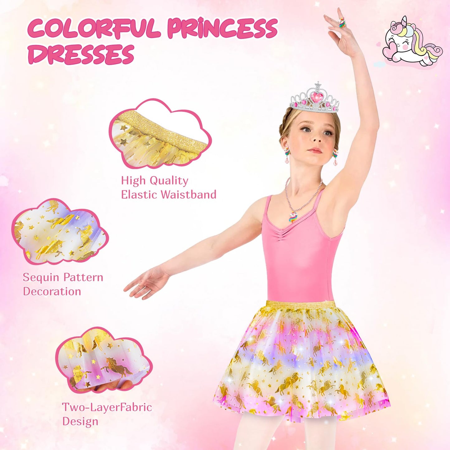 Princess Dress Up For Girls, Dress Up Clothes For Girl With Princess Shoes, Toddler Girls Boutique, Pretend Play Gifts For Littl