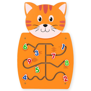 Learning Advantage Cat Activity Wall Panel - 18M+ - Toddler Activity Center - Wall-Mounted Toy - Busy Board Decor For Bedrooms, 