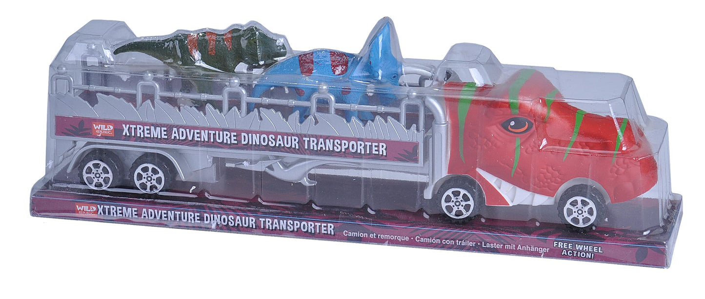 Wild Republic T-Rex Truck, Gifts For Kids, Imaginative Play Toy, Triceratops & Tyrannosaurus