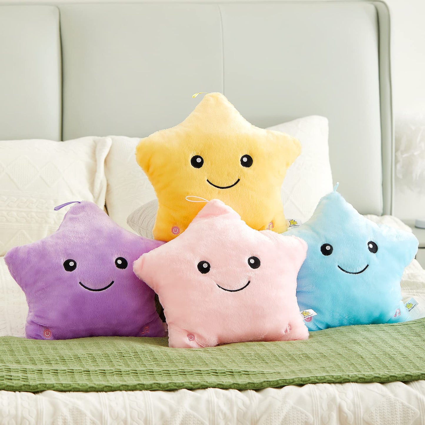 BSTAOFY 13" LED Musical Twinkle Star Light - Yellow Cotton Stuffed Animal for Kids, Perfect Gift for Birthdays & Holidays