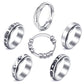Mucal Anxiety Ring For Women Men 6Pcs Stainless Steel Anti Anxiety Rings With Beads Fidget Ring For Anxiety Spinner Rings For An