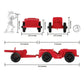 Timmee Combat Patrol Willys & Artillery - Red 4Pc Playset Usa Made