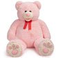 Hollyhome 5Ft Giant Teddy Bear Stuffed Animal Huge Teddy Bear Plush With Big Footprints Valentines Gift 5 Feet 5 Feet Pink