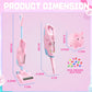 SMILESSKIDDO Kids Toy Vacuum & Piggy Bank Set, Compact Pink, Educational Cleaning Toy, Model F2306, Teaches Responsibility & Money Skills
