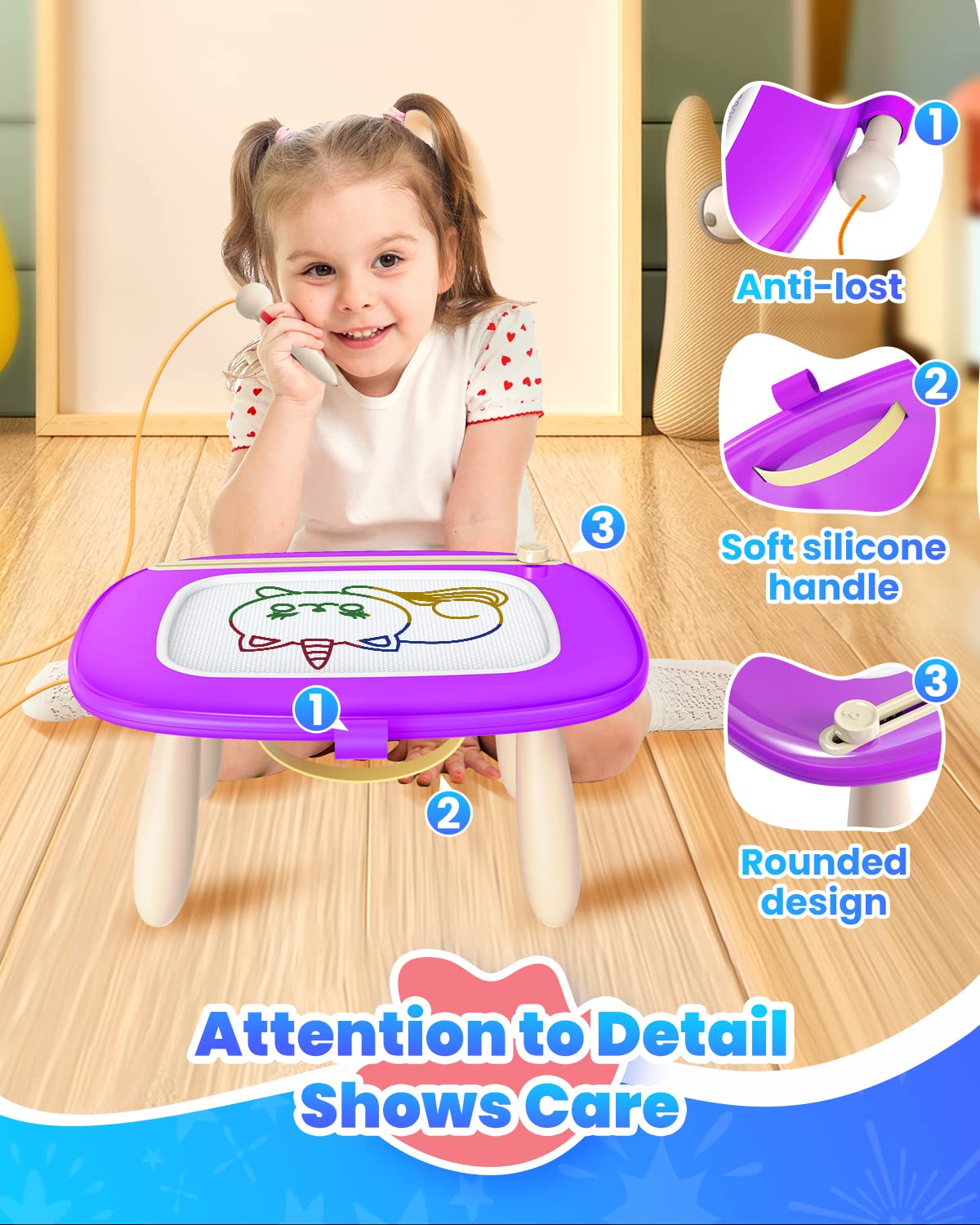 Seimome Doodle Board For Toddler Toys Age 1-2, Magnetic Writing Board, Preschool Learning And Educational Toys For 1 2 3 Years O