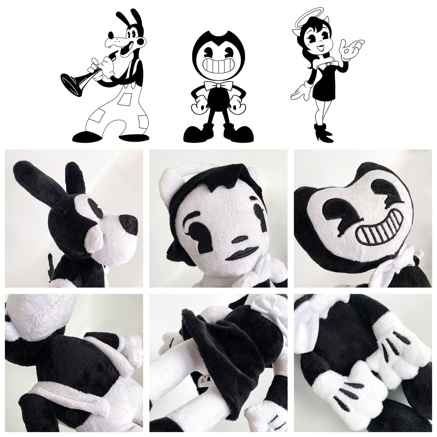 YZONU Anime Plush Toys - Bendy Doll 3PCS Soft Stuffed Animals for Kids & Game Fans - Plush Fabric, Cute Horror Design