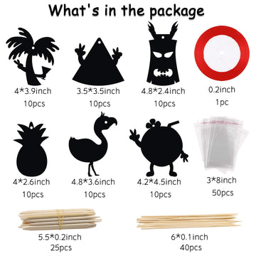 WATINC 60pcs Hawaiian Scratch Cards Art Set for Kids Adults, DIY Color Card Art Craft Kit, Decorations Favor Ornaments for Birth