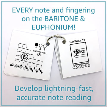 Music Flash Cards: Notes, Fingerings, & Music Theory (Euphonium/Baritone)