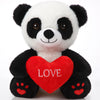 Halloscume 10 Inch Valentine'S Day Gifts Plush Panda With Love Heart Soft Stuffed Panda Toys Gifts Cute Stuffed Animals For Girl
