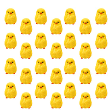 Olutacot 28 Pcs Small Chicken Fluffy Chicks Mini Realistic Plush Chick Fur Stuffed Toy Chick For Kids Diy Decorations Party Favo