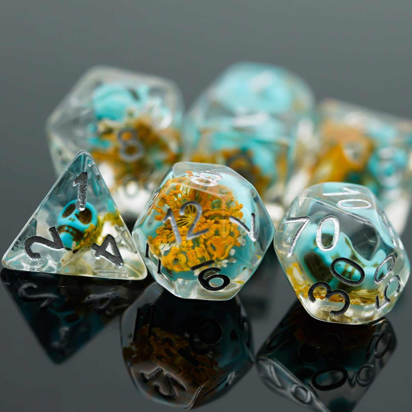 UDIXI 7 die DND Dice Set: Polyhedral DND Dice for Role Playing Games, Skull Dice Set for Dungeons and Dragons MTG Pathfinder (Bl