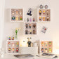 Clear Display Case For Figures, Square Wall-Mounted Doll Storage Box, Adjustable Display Stand With Door Dust And Moisture Proof Suitable For Lego Collectibles Action Figures Pop Mart (Yellow)