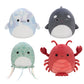 Squishmallows Original 7-Inch Sealife Box Set – Multi Color Plush Collection (Forina Jellyfish, Kai Orca, Laslow Beluga, Lorono Lobster)