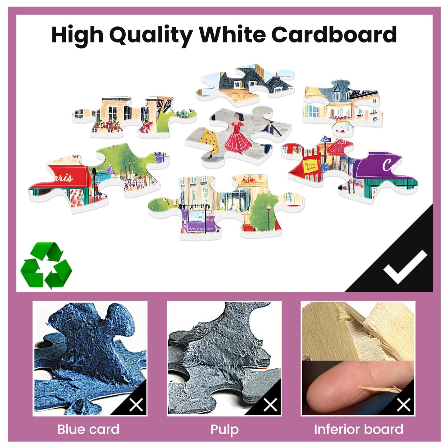 500 Piece Puzzles for mature-themeds Paris Puzzles Jigsaw Puzzles 500 Pieces Tower mature-themed Puzzle Family Challenging Game Gift for Friends 20.5x15IN