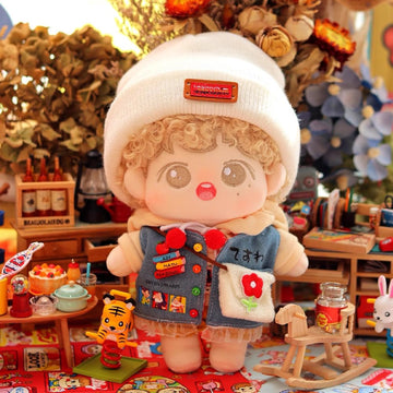Niannyyhouse 10Cm Plush Doll Clothes Little Red Flower Set Elasticity Hat Hoodie Pants Vest Backpack Canvas Shoes Soft Stuffed P