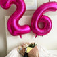 Hot Pink 2 Balloon, Number Balloons 40 Inch, 2Nd Balloon Number Birthday Decorations, Second Two Birthday Party Supplies, Number