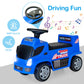 Olakids Kids Ride On Push Car, 2 In 1 Foot-To-Floor Sliding Truck With Detachable Trailer, Steering Wheel, Headlights, Music, Alarm Sound, Toy Walker Gift For Toddlers Age 1.5-3 Boys Girls (Blue)
