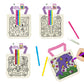 Vkpi 6 Pieces Kids Coloring Goodie Bags, Reusable Canvas Bag, Cute Art Party Favors, Color Your Own Bags For Diy Painting Birthd