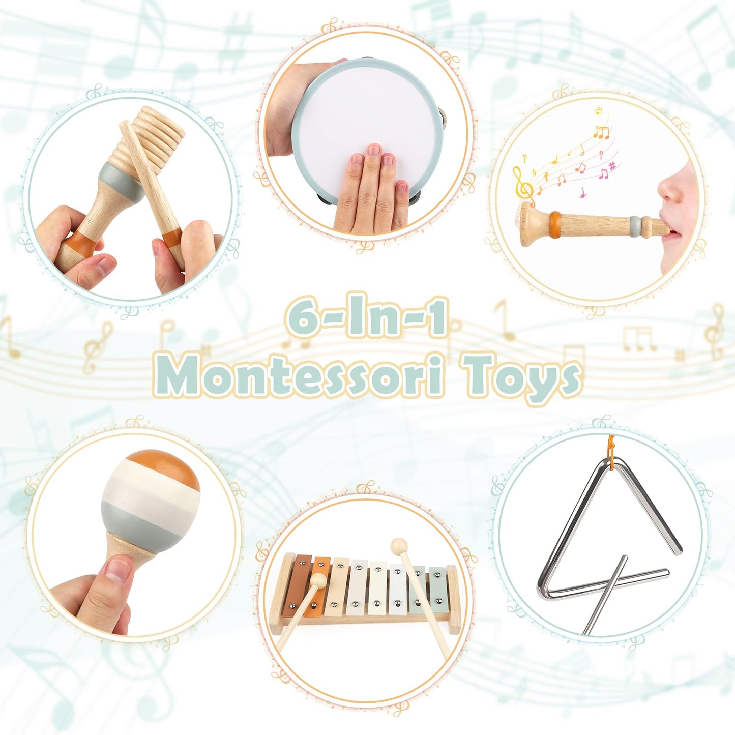 Musical Toys For 1 Year Old Boy Gifts - Wooden Musical Instruments For Toddlers 1-3 - Christmas Birthday Gifts For One Year Old Girls With Boho Xylophone - Montessori Toy For Babies 6-12-18 Months