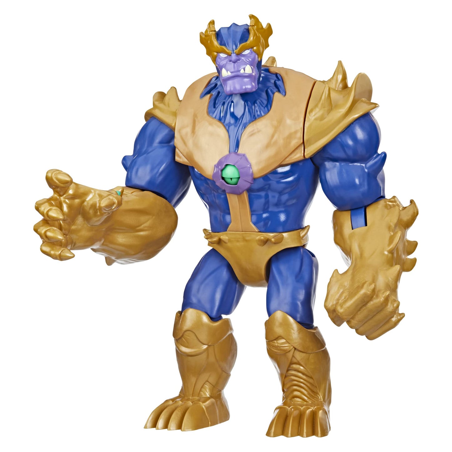 Marvel Avengers Mech Strike Thanos Action Figure, 9-Inch Deluxe Toy, Multicolored, for Kids Ages 4 and Up, Model MARVEL-F4376