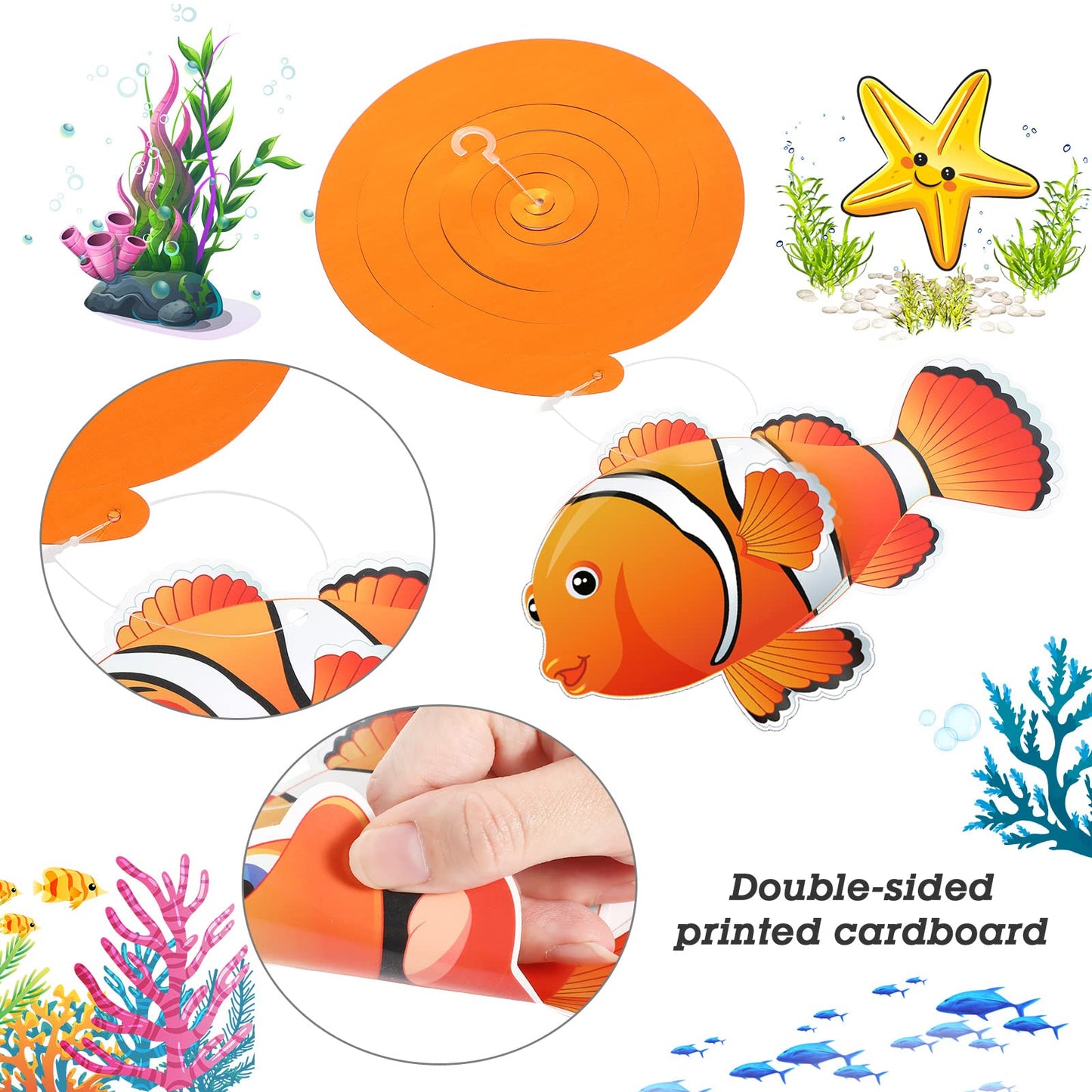 30 Pcs Tropical Fish Hanging Swirls Under The Sea Party Decorations Ceiling Decor For Boys Girls Kids Ocean Themed Party Mermaid