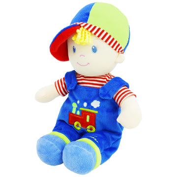 June Garden Soft Baby Doll - 14" Polyester Stuffed Toy - Blue Outfit, Model JGCM521010