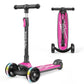 Besrey Kick Scooter For Kids Ages 3-8, 3 Wheel Scooter For Kids With Adjustable Height, Folding Kids Scooter With Led Light Whee