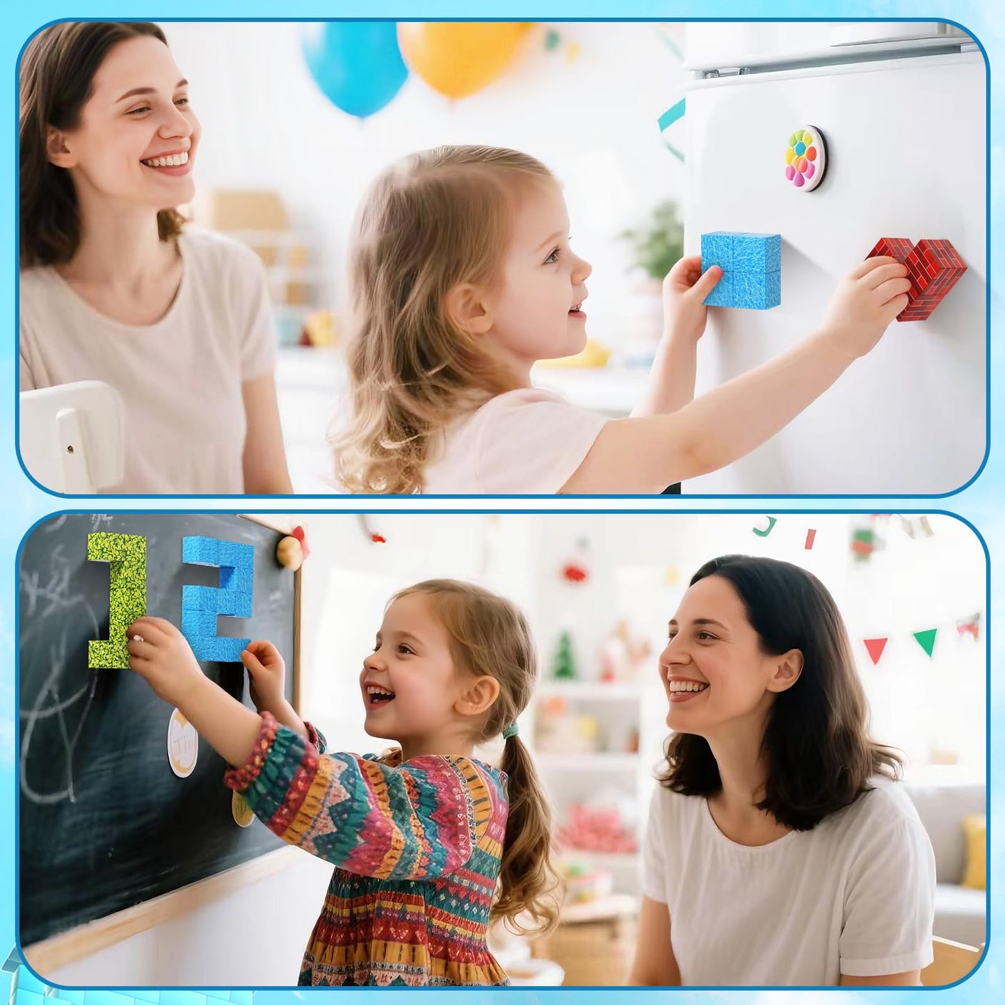 Cameparck Magnetic Blocks Building Toys  Magnetic Tiles STEM Montessori Sensory Toys for Kids Age 3+  Cubes Construction Toys Christmas Birthday Gifts for Boys & Girls - 48pcs(1 in)|Forest World