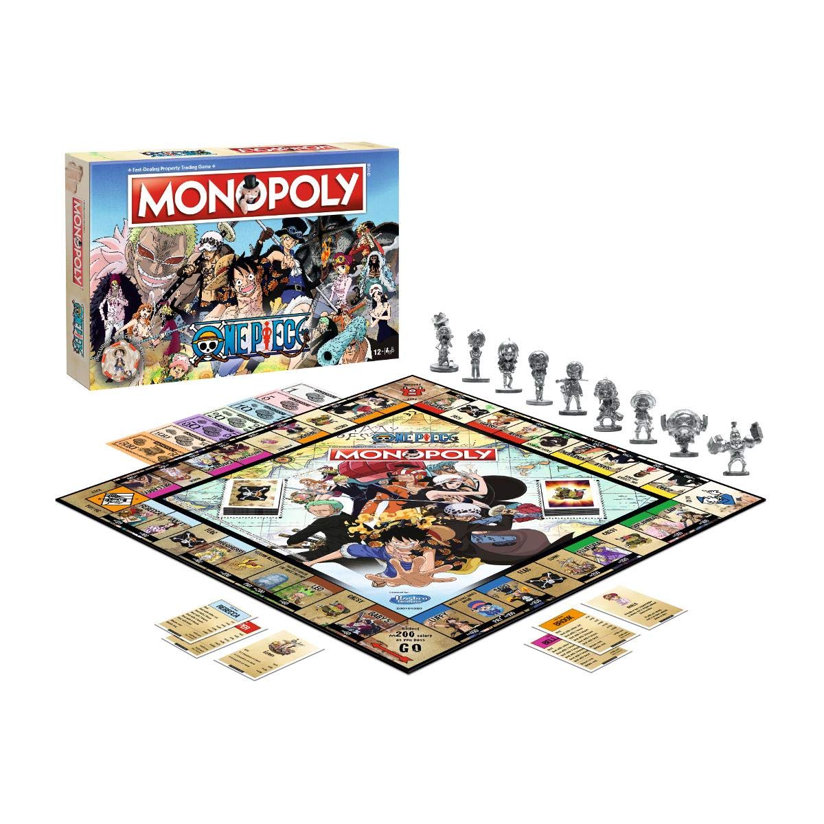 Winning Moves One Piece Monopoly Board Game, 2-6 Players, Plastic, Model 036948, Anime Gift for Ages 8+