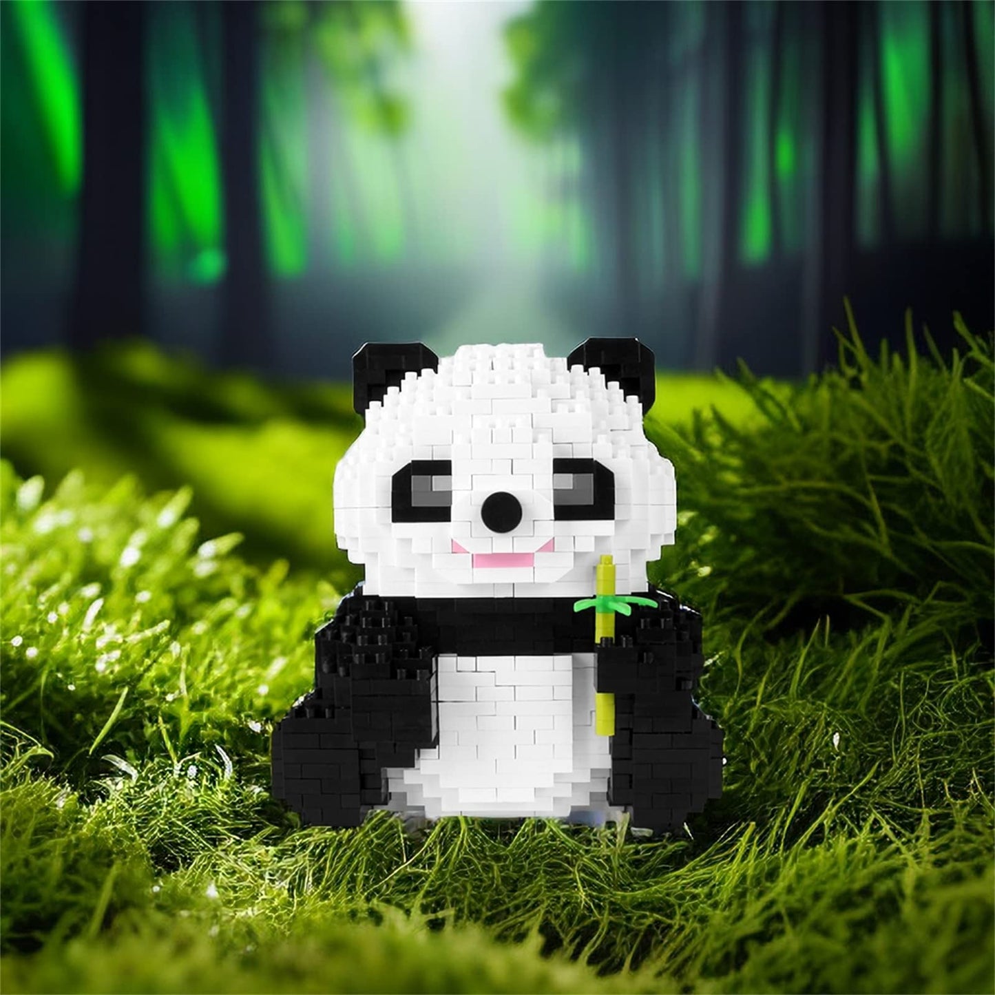 Larcele Animal Series Micro Building Blocks Animal Set, Diy Mini 3D Building Toy Bricks,915 Pieces Kljm-07 (Bamboo Panda)