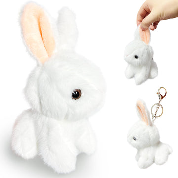 Cute White Bunny Plush Toys for Kids and Adults, Soft Rabbit Stuffed Aniamls, Cuddly Bunny Doll Small Stuffed Animals for Kids, 