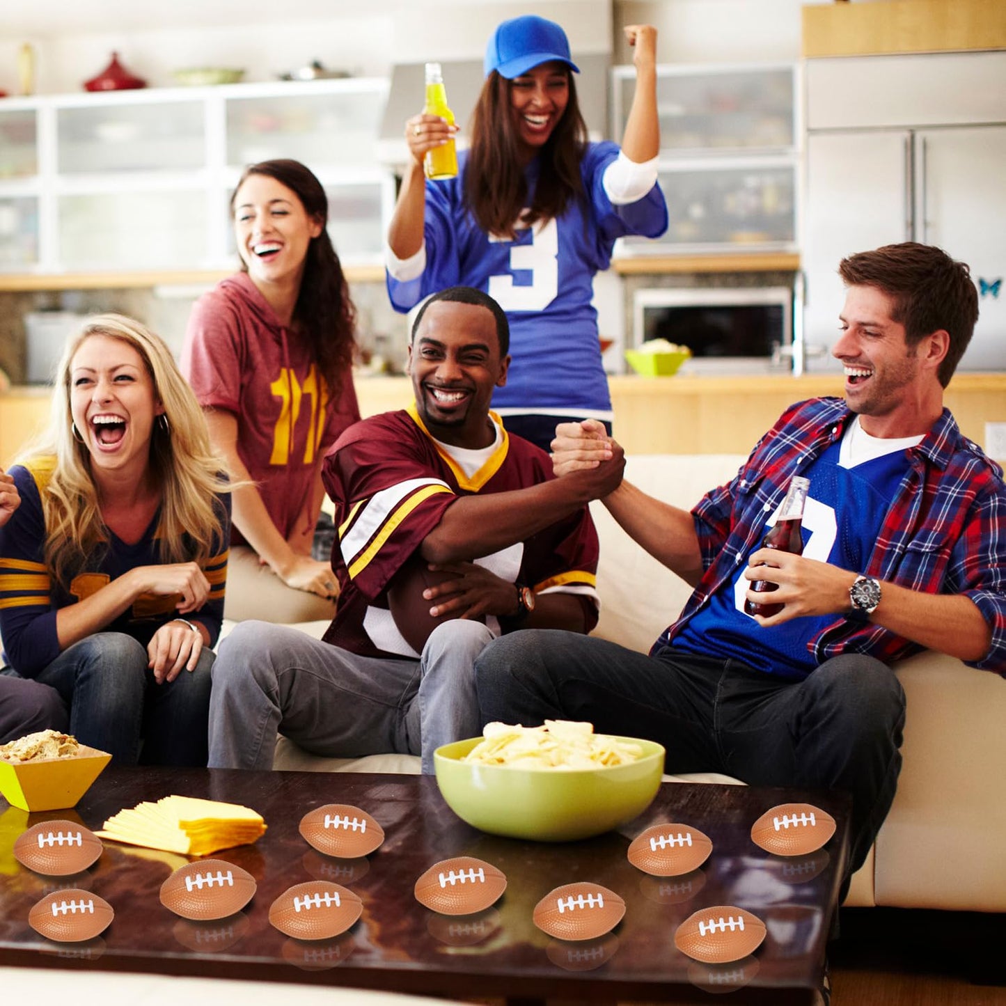 Uogw 36Packs Football Stress Balls,Superbowl Decoration Party Favor,Mini Foam Squeeze Sports Balls for Party Supplies and Outdoo