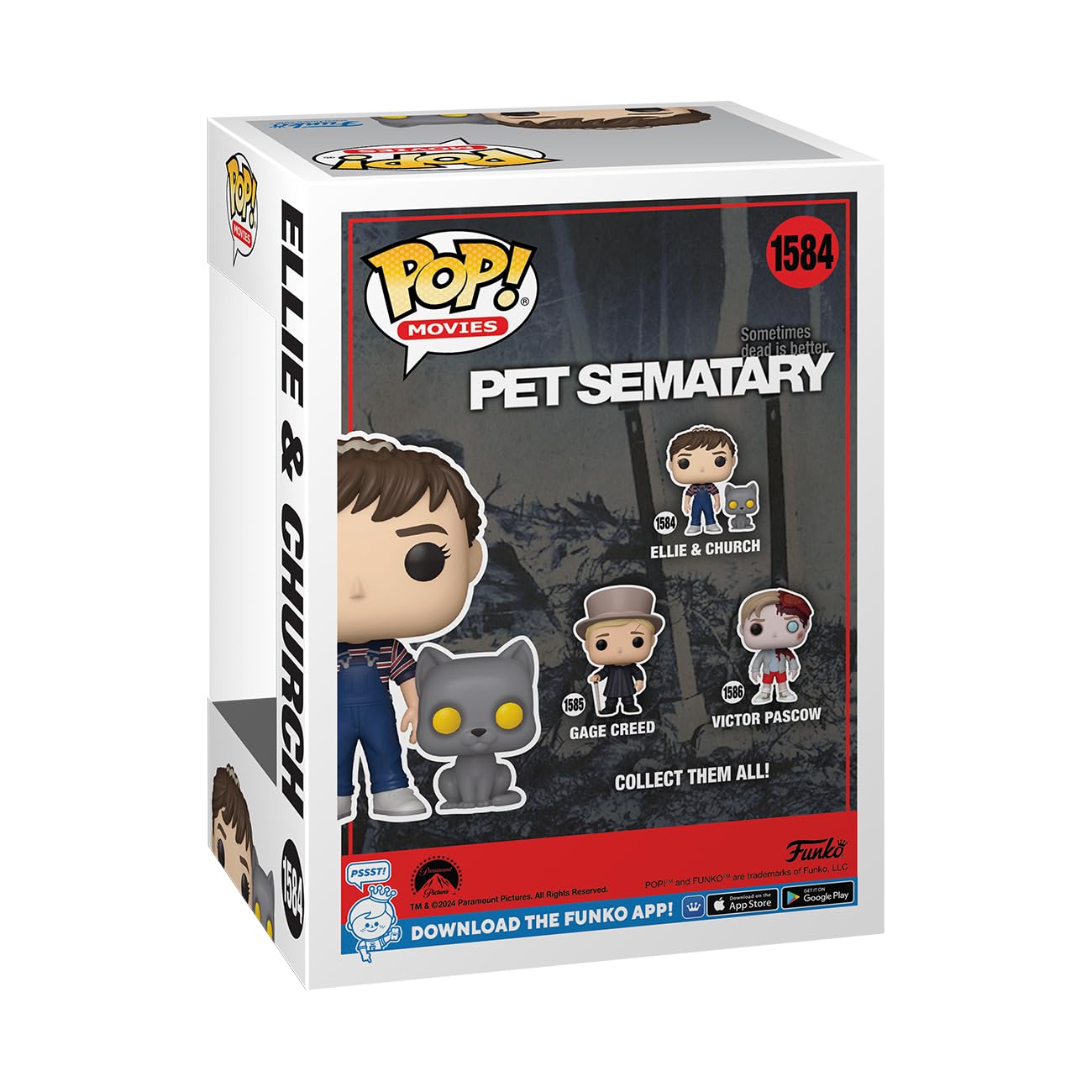 Funko Pop! & Buddy: Pet Sematary - Ellie Creed & Church - Pet Sematary 1986 - Collectable Vinyl Figure - Gift Idea - Official Me