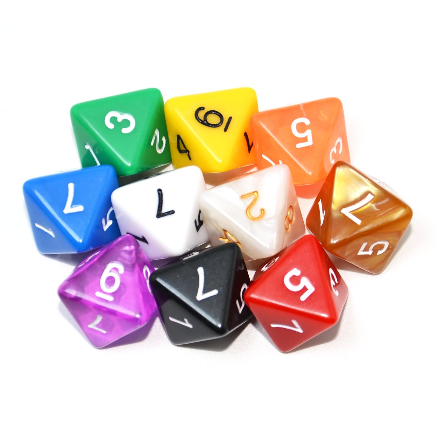 SmartDealsPro 10-Pack D4 D6 D8 D10 D12 Multi Colored Polyhedral Dice for for Dungeons and Dragons DND RPG MTG Table Games (Mix C