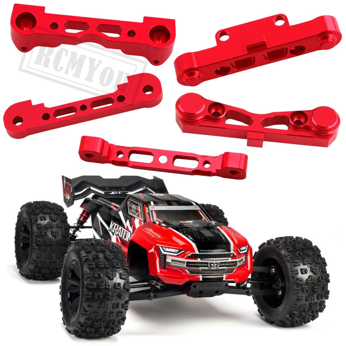 RCMYou Alloy Arm Suspension Mount Upgrades Part for Arrma 1/8 kraton 6s,Outcast 6s,Typhon 6s / 1/7 Felony 6s,Infraction 6s,Alumi