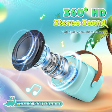 Dinosaur Karaoke Microphone Machine Toys: Colorful Led Portable Bluetooth Speaker With 2 Wireless Mics Boy Toys Christmas Birthday Gifts For 4 5 6 7 8 9 Years Old Girls Boys Kids Ages 5-7 8-12+