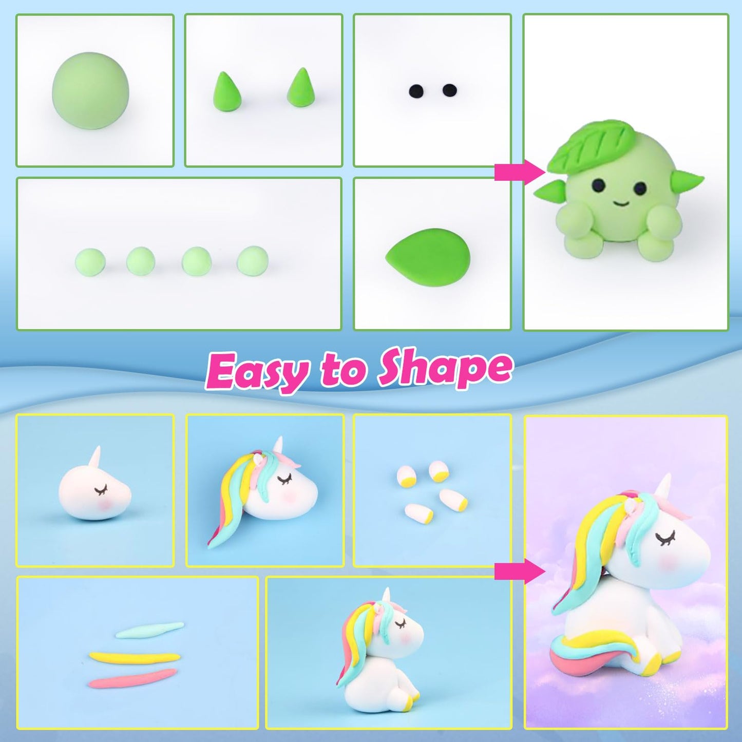 ESSENSON Air Dry Clay 150 Colors, Modeling Clay for Kids, DIY Molding Magic Clay for with Tools, Toys Gifts for Age 3 4 5 6 7 8+