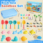 FRUSE Ocean Sensory Bin,Play Sand Art Kit with 2.2lbs Play Sand,12 Sea Animal Toys,Sand Molds,Role Play Beach Toy Sandbox Toys f