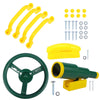 Redswing Playground Accessories For Kids, Outdoor Swingset Attachments With Pirate Ship Wheel, Toy Telescope, Telephone And Safe