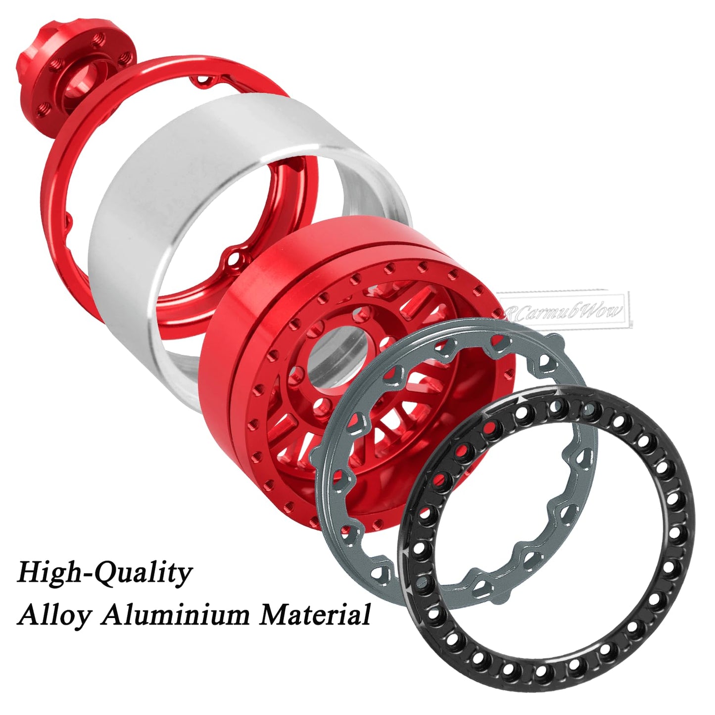 RCarmubWow RC 1.9'' Beadlock Wheels 1.9 Beadlock Rims for 1/10 SCX10 90046 AX103007 TRX4 TRX6 Gen7 8 D90 VS4-10 MST CFX RC Crawl