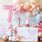 Pink Number 7 Balloon 40 Inch, Big Large Foil Helium Number Balloons, Jumbo Giant Mylar Number 7 Balloons For 7 Year Old Birthda