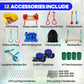 2X65Ft Ninja Warrior Obstacle Course For Kids With 12 Obstacle Course Accessories-Swings, Monkey Bars, Arm Trainers And More, Su
